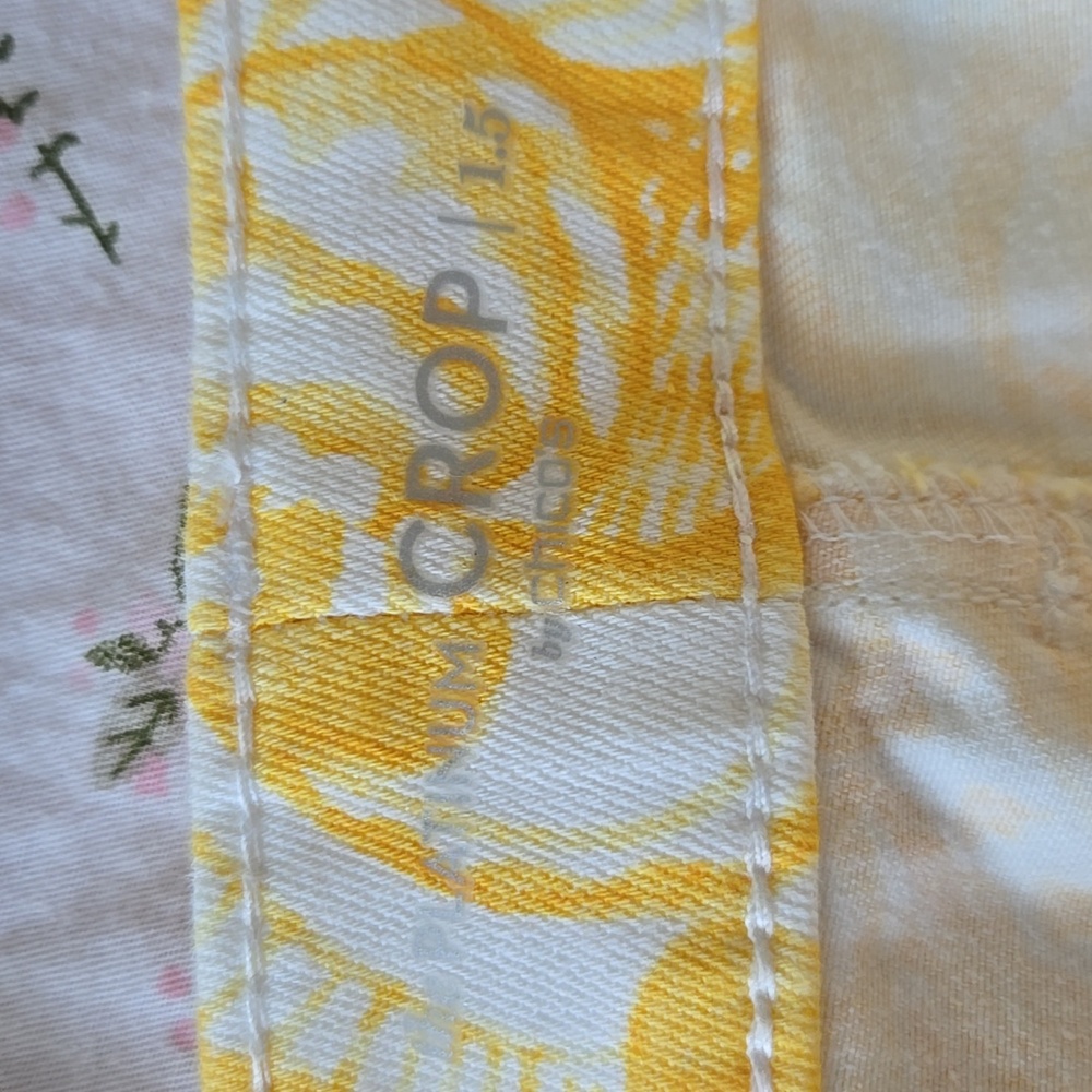 Chico's Yellow Paisley Pants - Picture 6 of 9